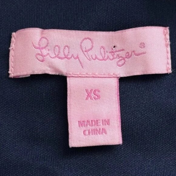 Lilly Pulitzer Women's Mango Shift in True Navy Leaf Palm Lace style 23670 XS - Picture 4 of 9